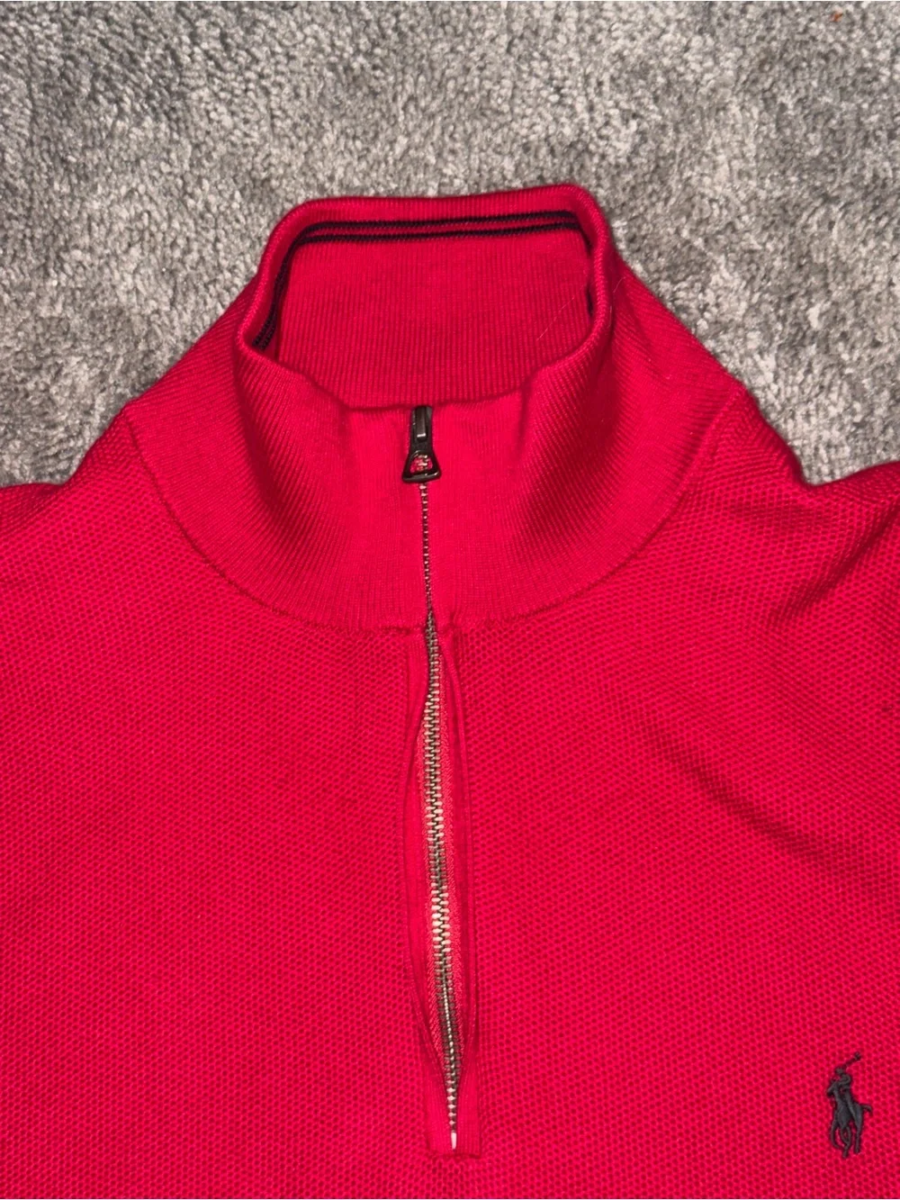 Polo by Ralph Lauren Men's Pima cotton Red Half-Zip Sweater